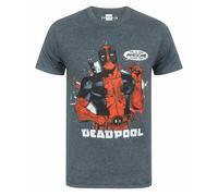 Marvel Mens Grey Deadpool Short Sleeved T-Shirt - Medium