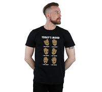 Marvel Men's Guardians of The Galaxy Groot Today's Mood T-Shirt Black Small