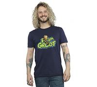 Marvel Men's Guardians of The Galaxy I Am Groot Jumping T-Shirt Navy Blue XXXXX-Large