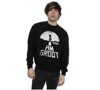 (S, Black) Marvel Mens Guardians Of The Galaxy I Am Groot White Sweatshirt