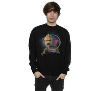 Marvel Men's Guardians of The Galaxy Neon Groot Sweatshirt Large Black