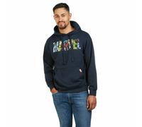Marvel Men's Logo Characters Hoodie, Blue (Navy Navy), S UK