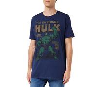(2XL) The Incredible Hulk T-Shirt Men's Marvel Rage Navy