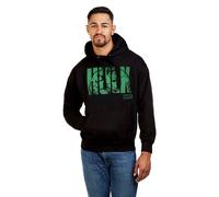 Marvel Men's Hulk Text Cotton Hoodie in Black | Size: Large Marvel Black L