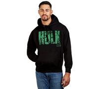 Marvel Men's Hulk Text Hoodie, (Black Blk)