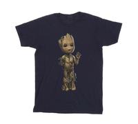 Marvel Mens I Am Groot Wave Pose T-Shirt (Navy Blue) Cotton - Size X-Large