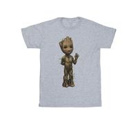 Marvel Mens I Am Groot Wave Pose T-Shirt (Sports Grey) - Light Grey Cotton - Size Large