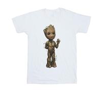 Marvel Mens I Am Groot Wave Pose T-Shirt (White) Cotton - Size Small