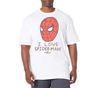 Marvel Men's I Love Spiderman T-Shirt, White, 4XL