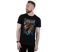 Marvel Men's Invincible Iron Man Distressed Issue One T-Shirt Black Large