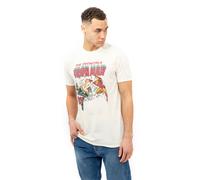 Marvel Men's Iron Man Blast Cotton T-shirt in Beige | Size: Large Marvel Beige L