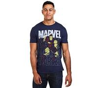 Marvel Men's Iron Man Repeat T Shirt, Navy, S UK
