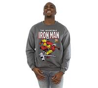 Marvel Men's Iron Man Smash Sweatshirt Medium Charcoal