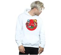 Marvel Men's Kawaii Avengers Ready Steady War Hoodie in White | Size: Small Marvel White S