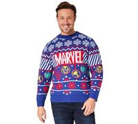 Marvel Mens Knitted Christmas Jumper, Warm Cosy Funny Xmas Sweater - Gifts for Him