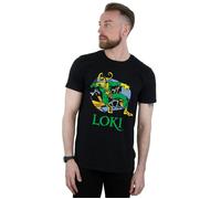 Marvel Men's Loki Throne T-Shirt in Black | Size: 5XL Marvel Black 5XL