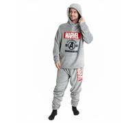 Vanilla Underground Marvel Mens Grey Avengers Long Sleeve Long Leg Pyjama Set (Xx-Large)