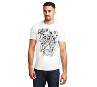Marvel Men's Marvel Band of Heroes T-shirt T Shirt, White, L UK