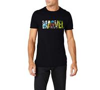 Marvel Men's Marvel Comic Strip Logo T-shirt T Shirt, Black, L UK