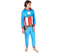 Marvel Mens Onesie Captain America Medium Blue