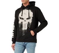 Marvel Men's Punisher Skull Hooded Sweatshirt, Black, L UK