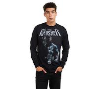 Marvel Men's Punisher Stance Long Sleeve TEE T-Shirt, Black, XX-Large