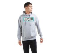 Marvel Men's Retro Logo Cotton Hoodie in Grey | Size: Large Marvel Grey L