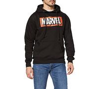Marvel Men's Retro Logo Hooded Sweatshirt, Black, Medium