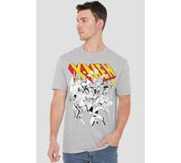 Marvel Men's Retro Team T-Shirt in Grey | Size: Large Marvel Grey L