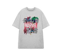 Marvel Men's Short Sleeved T-Shirt (Adult Grey Marl) | Size: Medium Marvel Grey M