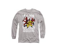 Marvel Men's SKETCHBOOK WE ARE DEADPOOL & WOLVERINE Long Sleeve T-Shirt, Athletic Heather in Light Grey | Size: Large Marvel Light Grey L