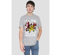 Marvel Men's SKETCHBOOK WE ARE DEADPOOL & WOLVERINE T-Shirt, Athletic Heather in Light Grey | Size: 4XL Marvel Light Grey 4XL