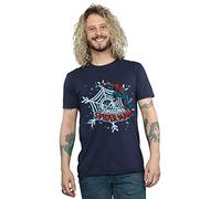 Marvel Men's Spider-Man Christmas T-Shirt Navy Blue XXXXX-Large