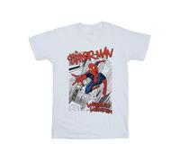 Marvel Mens Spider-Man Sketch City T-Shirt (White) Cotton - Size X-Large