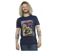 Marvel Men's Spider-Man VS Hulk Cover T-Shirt in Navy | Size: Medium Marvel Navy M