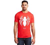 Marvel Men's Spiderman Logo T Shirt, Cherry Red, L UK