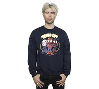 Marvel Men's Spidey and His Amazing Friends Sketch Sweatshirt Navy Blue Medium