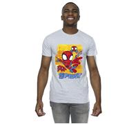 Marvel Men's Spidey & His Amazing Friends Flying T-Shirt in Grey | Size: XL Marvel Grey XL