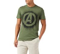 Marvel Men's Stencil Logo T-Shirt, Military Green, X-Large
