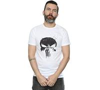 Marvel Men's The Punisher TV Skull Logo T-Shirt White Small