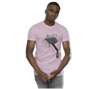 Marvel Men's Thor Hammer Crack T-Shirt in Baby Pink | Size: Small Marvel Baby Pink S