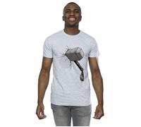 Marvel Men's Thor Hammer Crack T-Shirt in Grey | Size: 5XL Marvel Grey 5XL