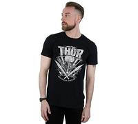 Marvel Men's Thor Ragnarok Hammer Logo T-Shirt Black Large