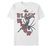Marvel Men's Thrifted Black Widow T-Shirt
