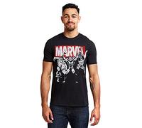 Marvel Men's Trio Heroes T Shirt, Black (Black Blk), XL UK