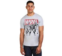 Marvel Trio Heroes Cotton Mens T-Shirt Grey Marvel Grey XXL