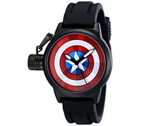 Marvel Men's W001753 The Avengers Captain America Analog-Quartz Black Watch, Black, Quartz Movement