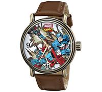Marvel Men's W001759 The Avengers Captain America Analog-Quartz Brown Watch, Brown, Quartz Movement