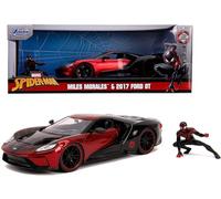 Marvel Comics Spiderman Miles Morales 2017 Ford GT Die-cast Toy Sports Car, 1:24 Scale, Eight Years and Above