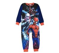 Marvel Official Spider-Man Fleece Onesie, Boys or Girls Sleepsuit, All in One Pyjamas, Blue, Age 18 Months-10 Years
